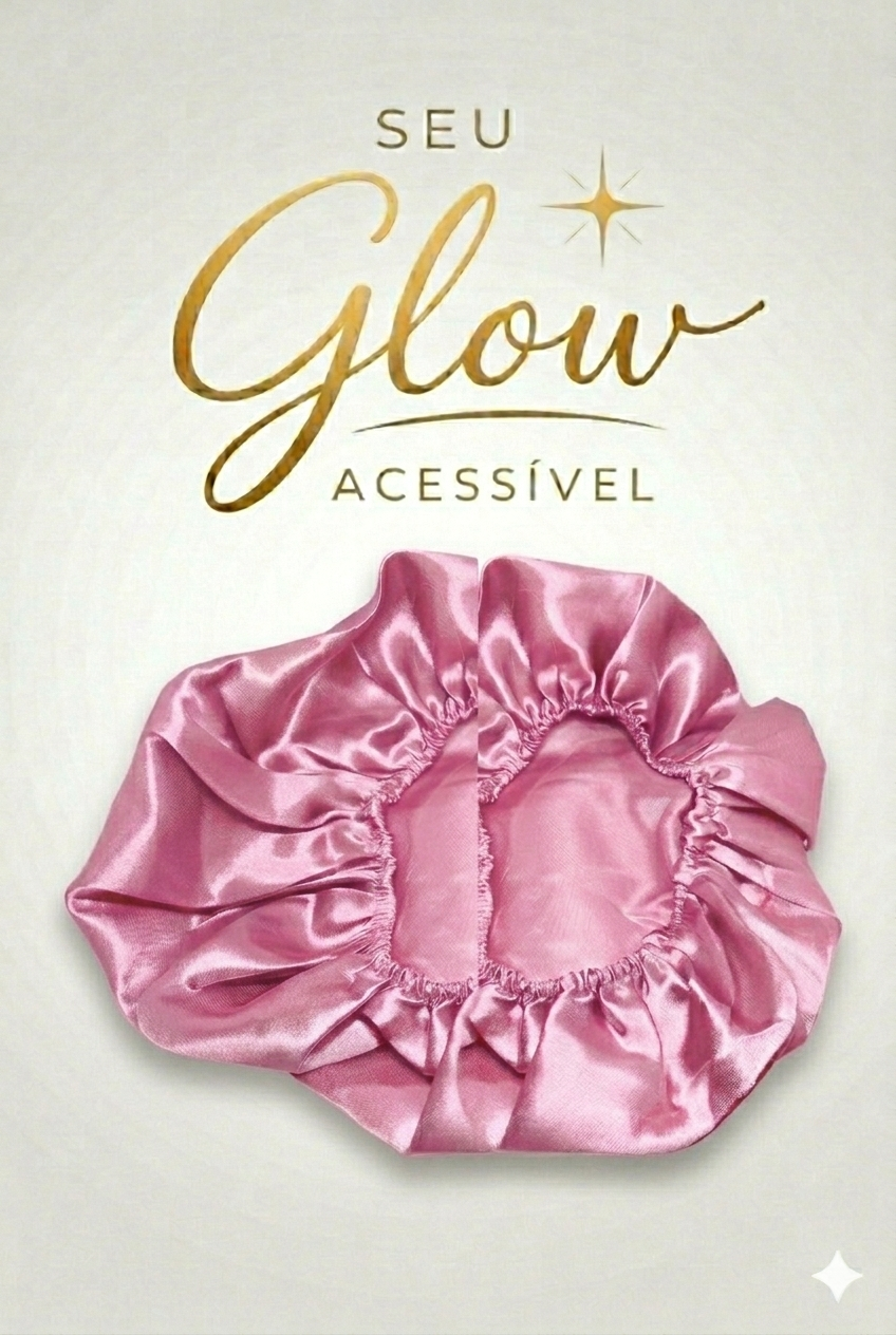 Touca de Cetim Rosa Bebê