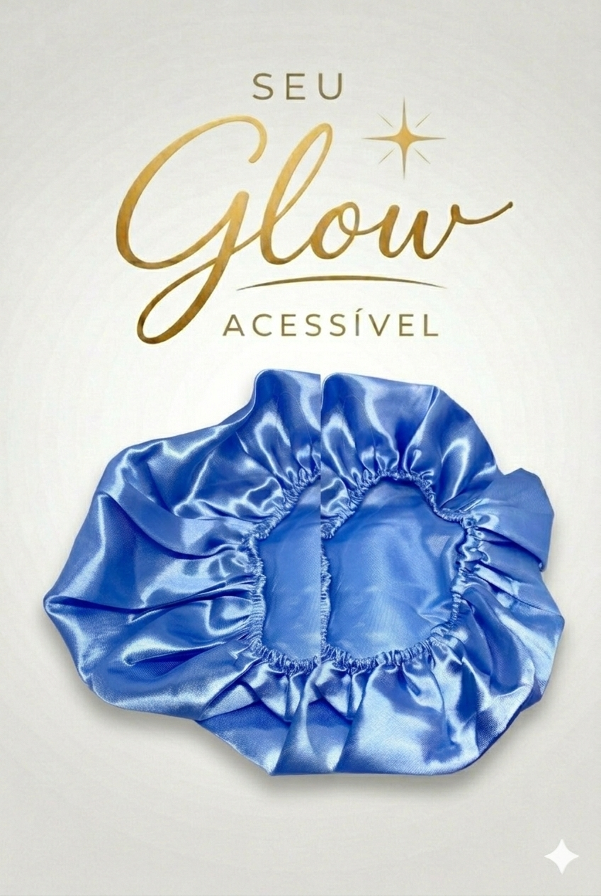 Touca de Cetim Azul Bebê