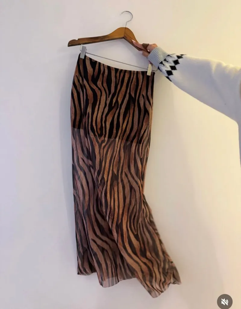 Saia longa animal print