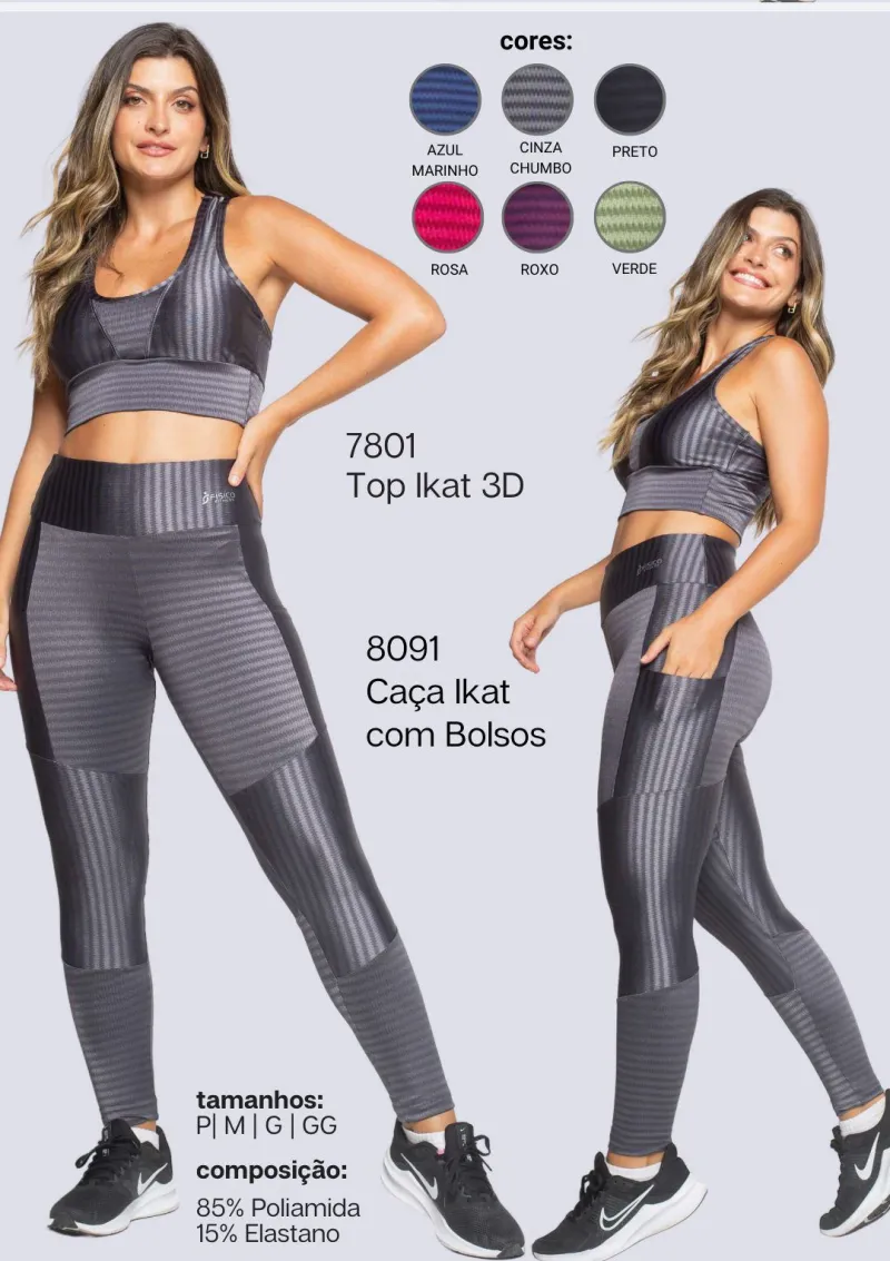 Calça 3 D com bolso