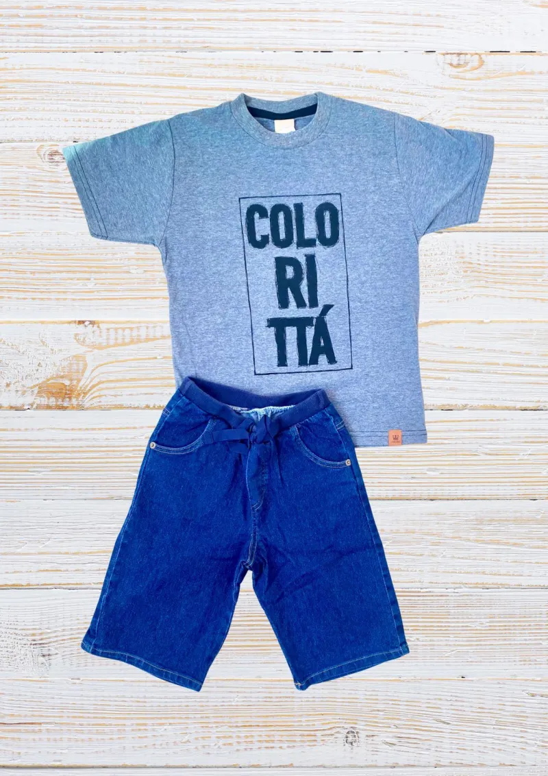 Conjunto Cinza Masculino Colorittá