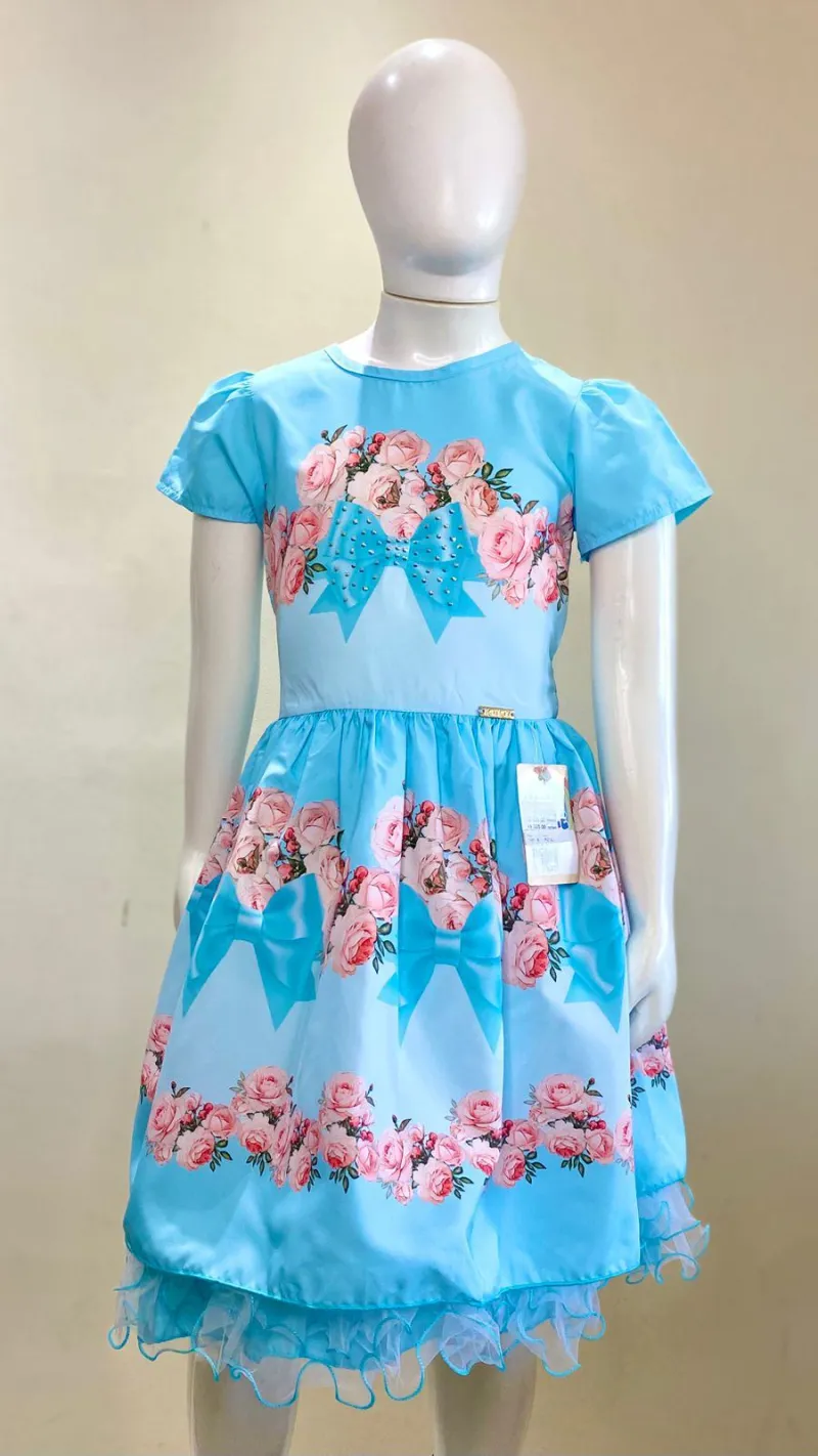 Vestido Feminino Azul Florido