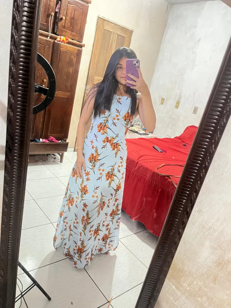 Vestido longo florido