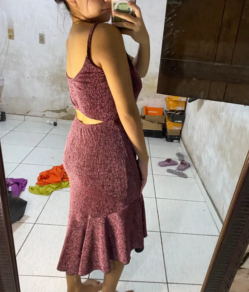 Vestido lurex canelado
