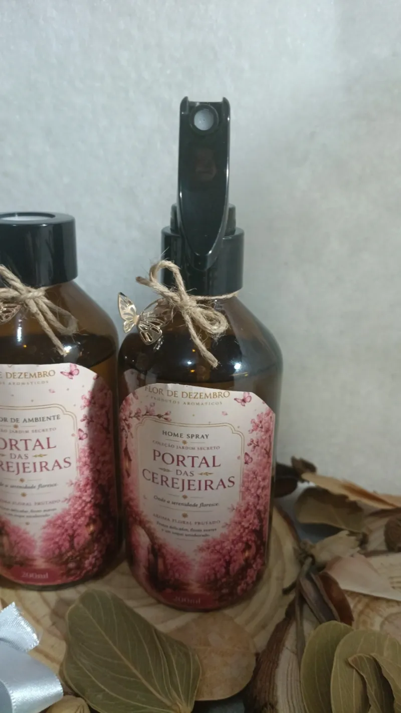 Home spray vidro âmbar 200ml Portal das cerejeiras