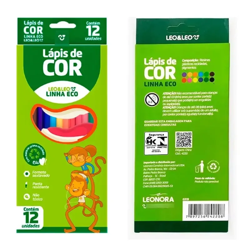Lapis de cor 12cores gde sext.eco Leonora