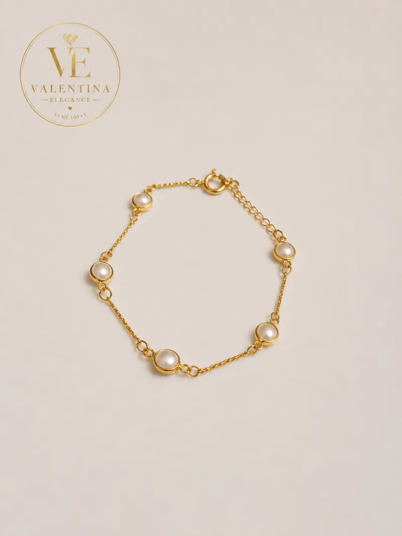 Pulseira com pérolas e palitos